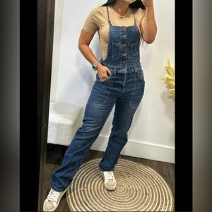 Miou muse Stylish Blue Denim Overalls